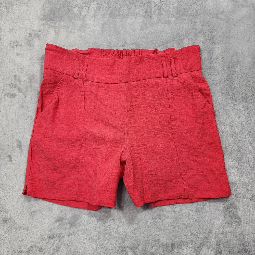 Maurices Shorts Womens 0X Red Paperbag Waist Pull On Pleated Casual Summer‎